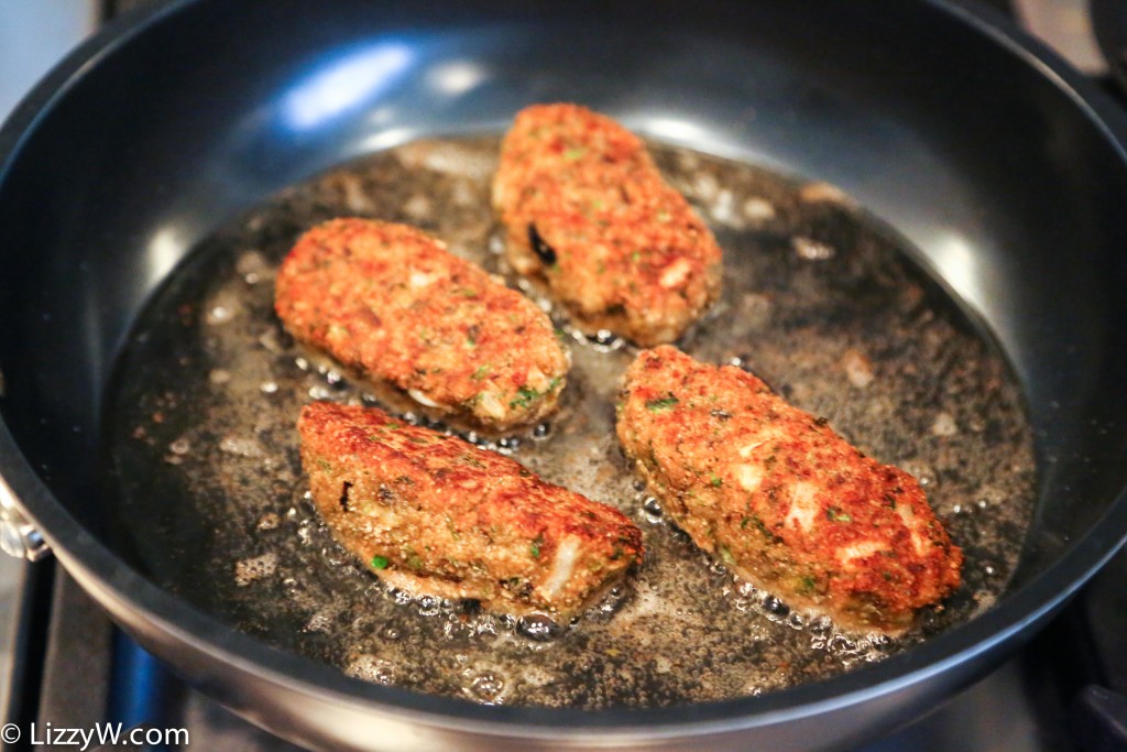 Eggplant croquettes in kuhn rikon's kyocera frying pan