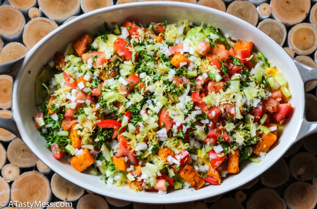 Squash, Eggplant, & Herb Salad via ATastyMess.com