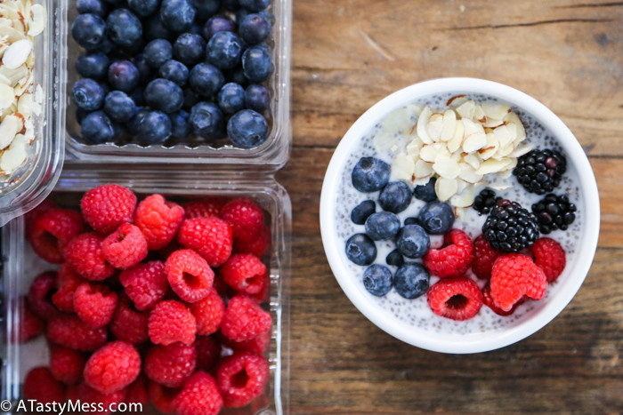 Chia Seed Pudding via ATastyMess.com