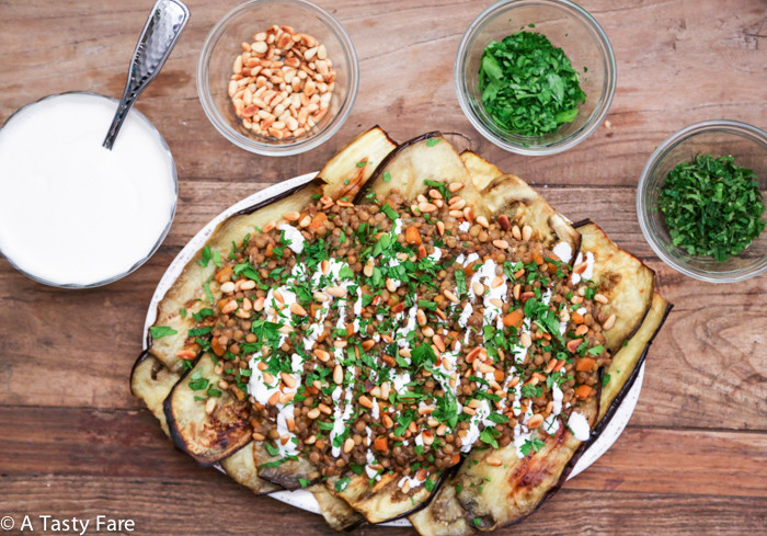 Roasted Eggplant, Lentils & Tahini