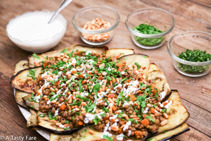 Roasted Eggplant, Lentils & Tahini