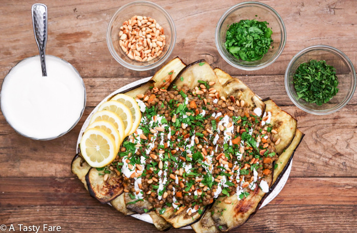 Roasted Eggplant, Lentils & Tahini