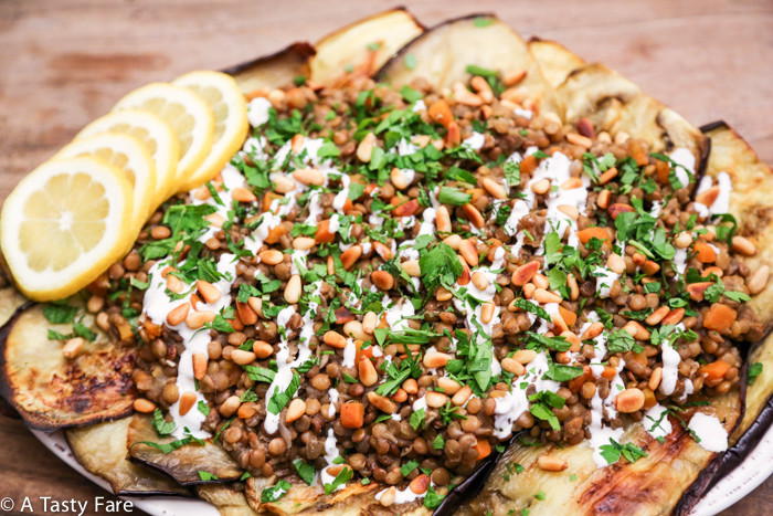 Roasted Eggplant, Lentils & Tahini