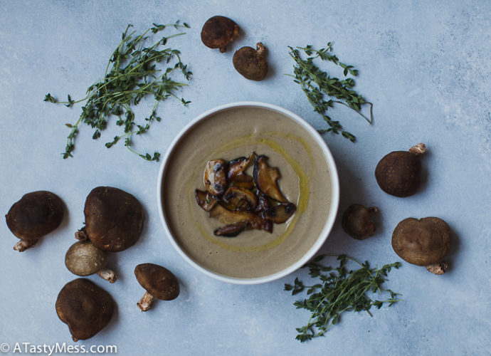 Creamy Mushroom Soup via ATastyMess.com-3