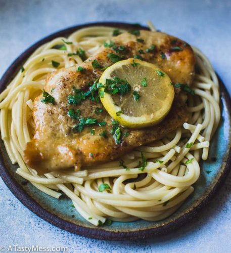 Easy Chicken piccata via ATastyMess.com-2