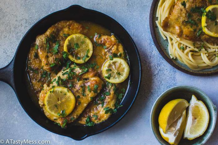 Easy Chicken piccata via ATastyMess.com-4