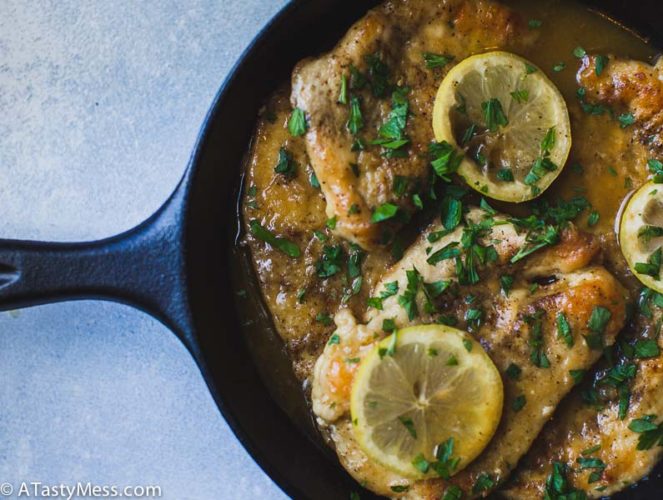 Easy Chicken piccata via ATastyMess.com